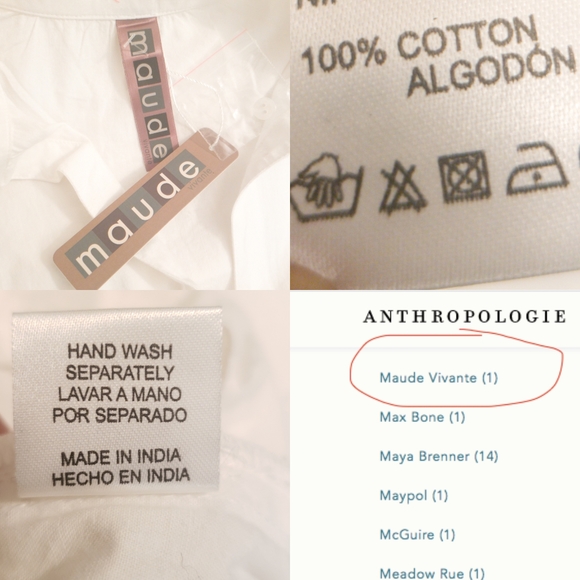 New Anthro MAUDE VIVANTE Cotton Button Down Shirt - Picture 6 of 9
